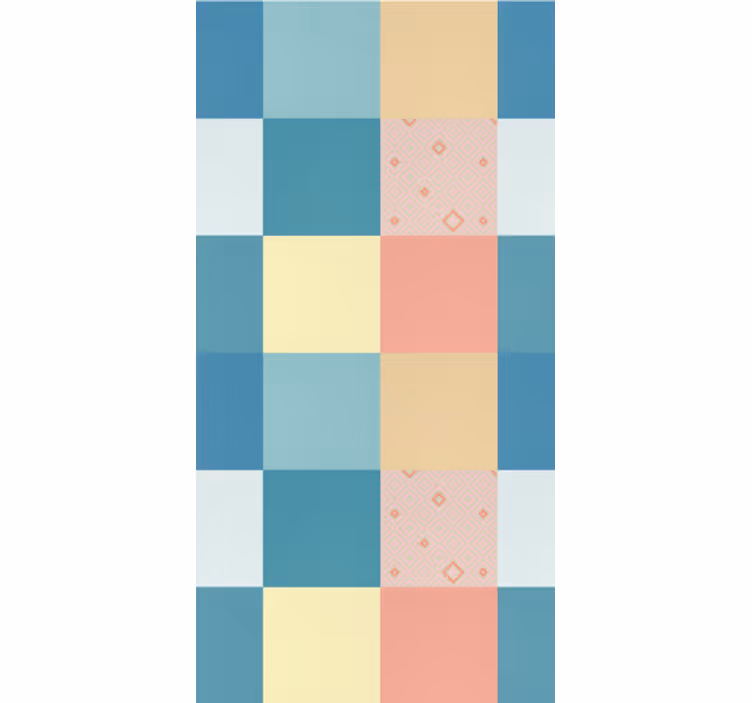 Tapet matsal geometrisk pastellrutigt - Tenstickers