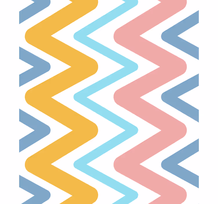 Tapet geometriska former livlig zigzag koncept - Tenstickers