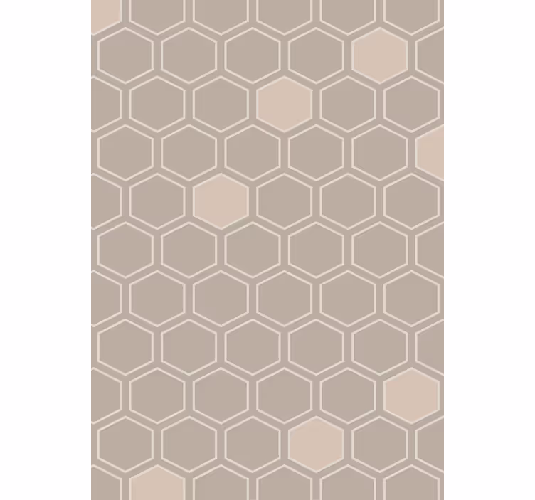 Tapet geometriska former hexagon beige motiv - Tenstickers