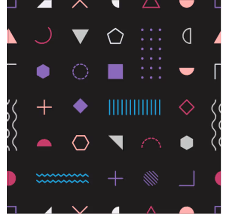 Tapet geometriska former lekfulla former - Tenstickers