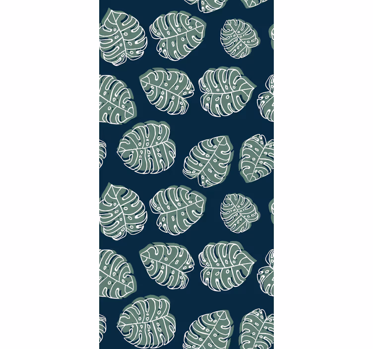 Tapet natur grön och blå monstera deliciosa - Tenstickers