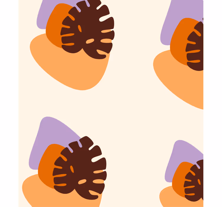 Tapet natur färgglada bladformer - Tenstickers