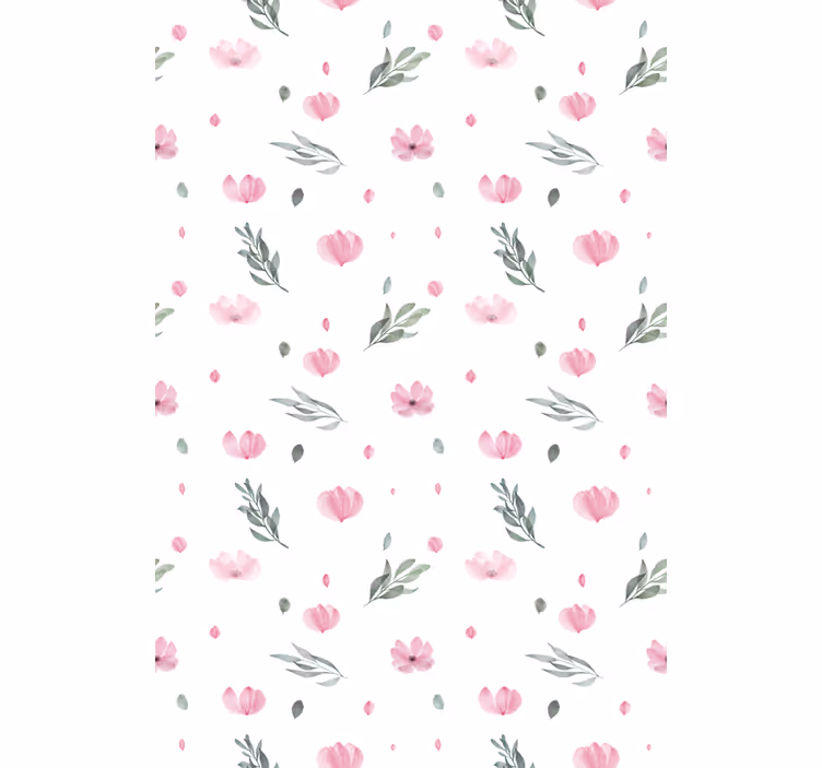 Barn tapet rosa minimalistiska små blommor - Tenstickers