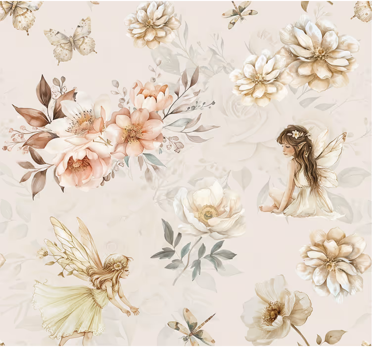 Fondtapet vardagsrum soft pastellfe - Tenstickers