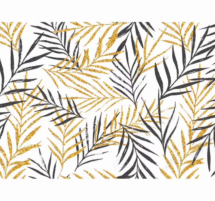 Fondtapet vardagsrum glamorous jungle frondmönster - Tenstickers
