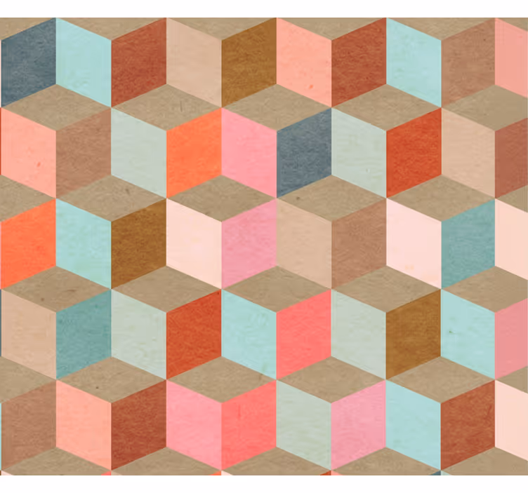 Fondtapet vardagsrum pastell geometriskt kraftmönster - Tenstickers