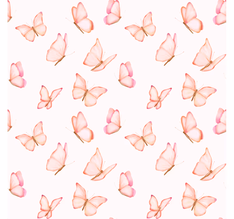 Tapet fjärilar rosa mönster - Tenstickers