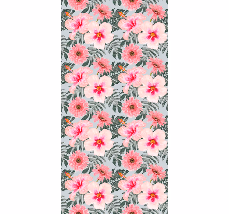Hibiskus och blommor tapet korridor - Tenstickers