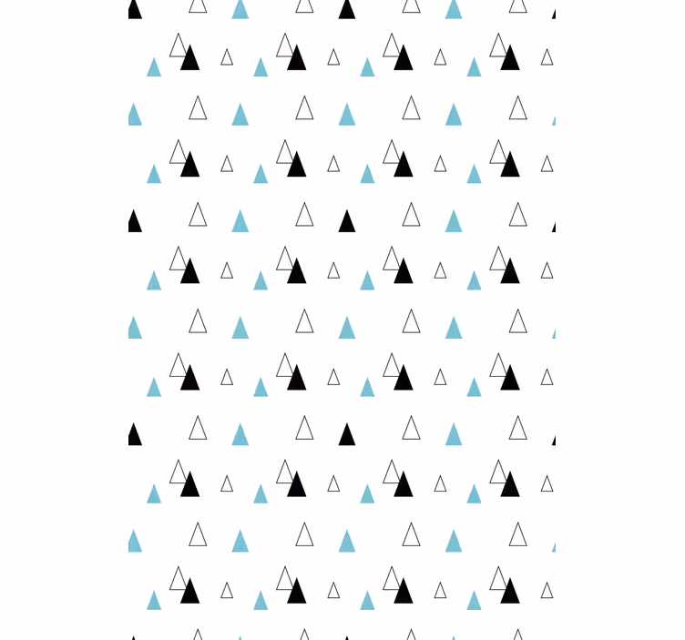 Tapet nordisk svarta grå och blå trianglar - Tenstickers