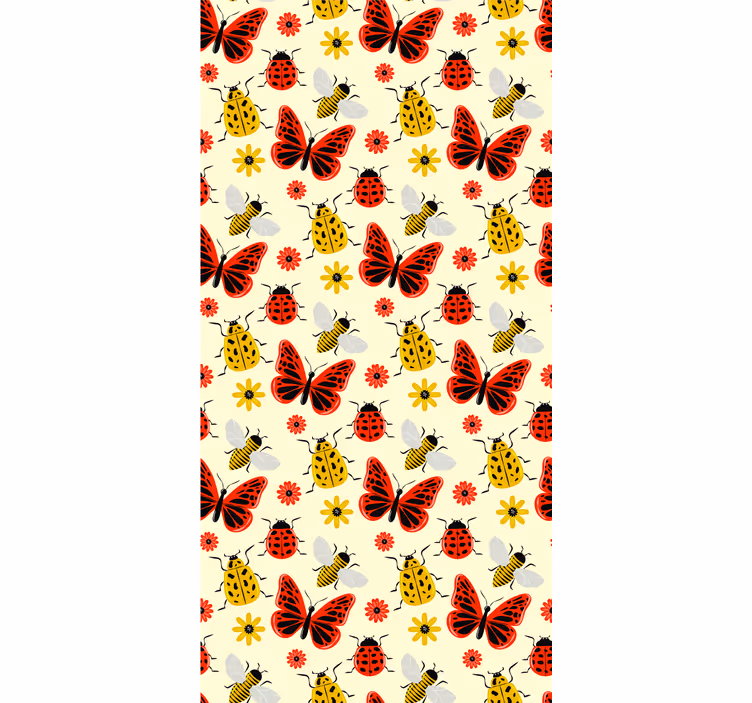 Tapet nordisk färgglad minimalistisk insektmönster - Tenstickers