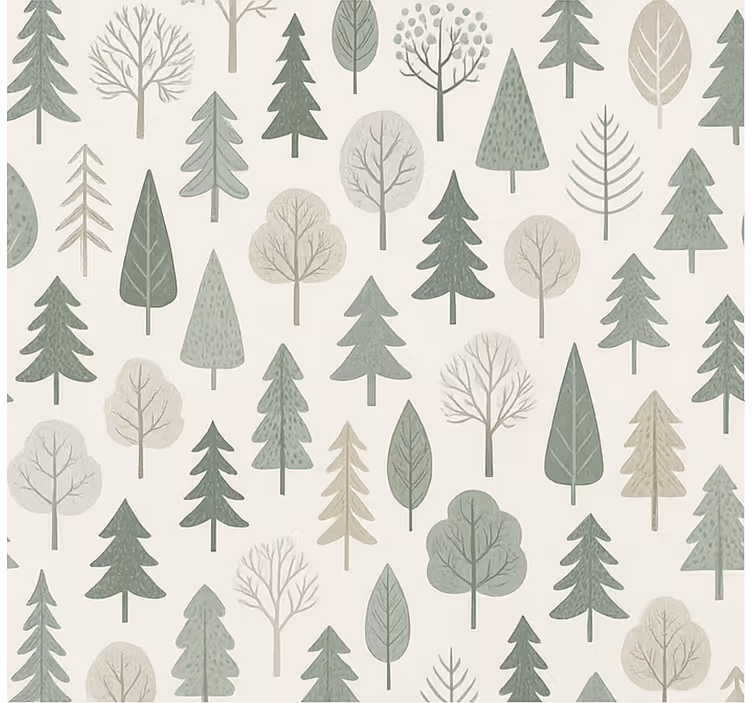 Tapet nordisk lugnande skandinavisk skog - Tenstickers
