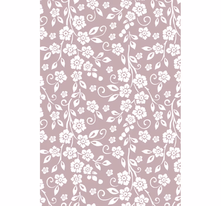 Fondtapet vardagsrum eleganta blommor mönster - Tenstickers