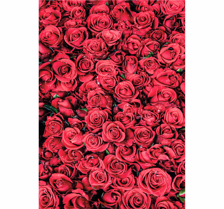 Tapet blommor röda blommor med texturerad bakgrund - Tenstickers