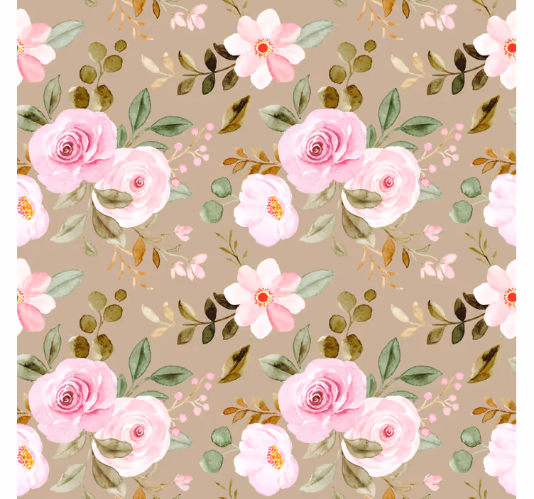 Tapet blommor vintage beige rosor textur - Tenstickers