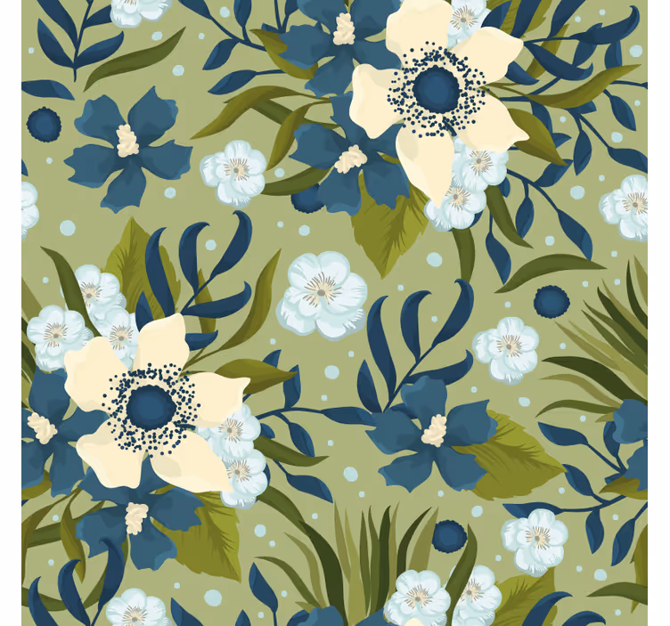 Tapet blommor sommarfärgglad blommönster - Tenstickers