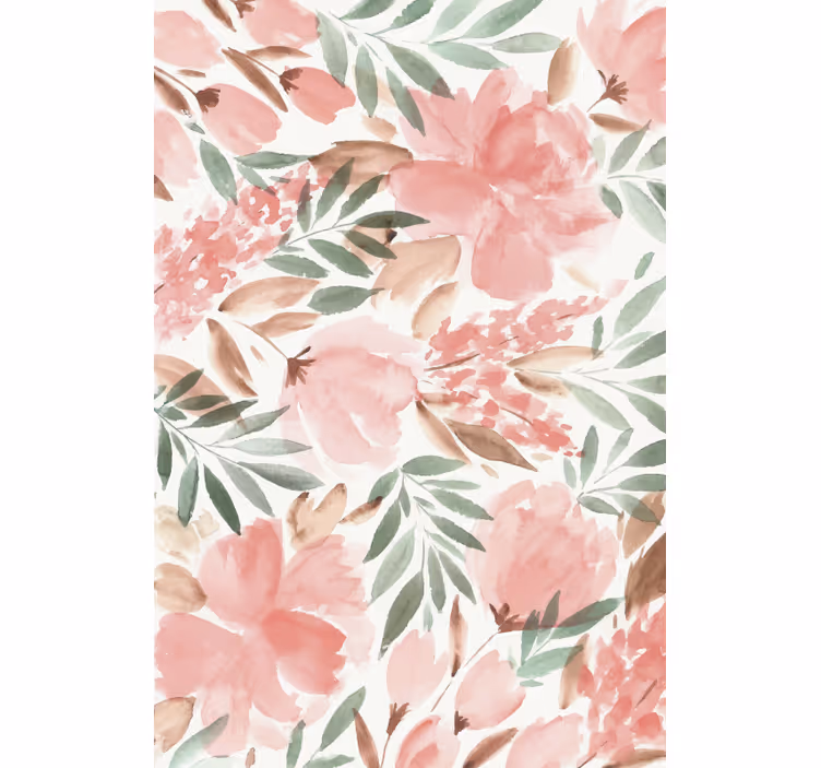 Tapet blommor i blomstrande mönster - Tenstickers
