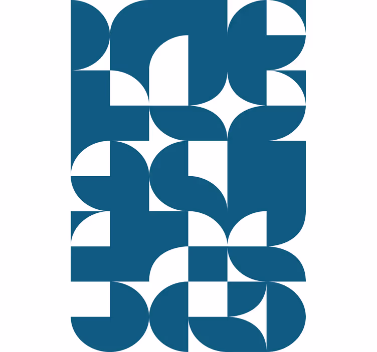 Tapet geometriska former blå cirkelmönster - Tenstickers