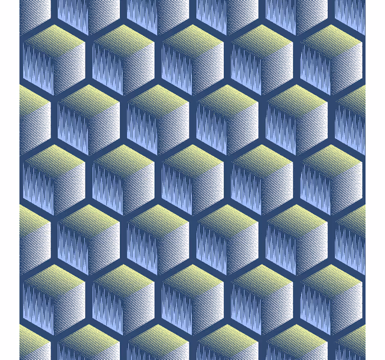 Tapet geometriska former hexagonalt kubmönster - Tenstickers
