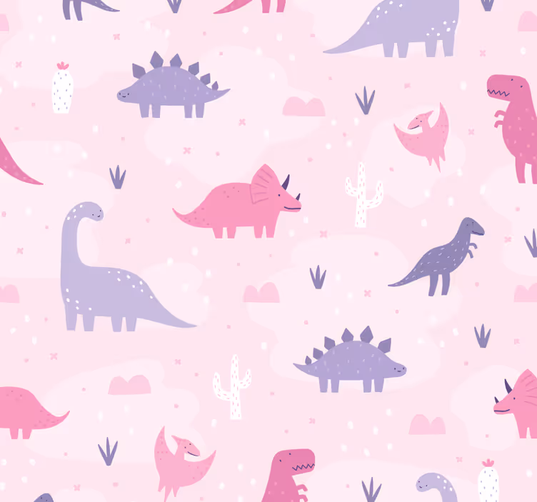 Rosa bakgrund dinosaurie tapet - Tenstickers