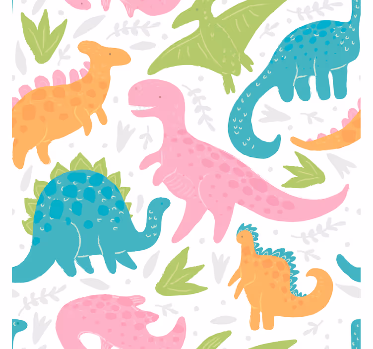 Dinosaurie tapet i pastellfärger - Tenstickers