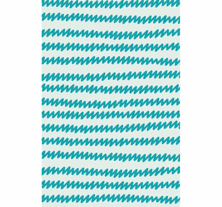 Tapet kontor aquamarin och vit handritad zigzag - Tenstickers