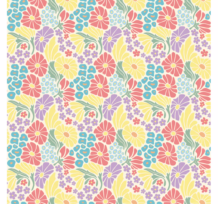 Pastellblommor fondtapet vardagsrum - Tenstickers