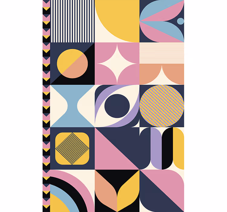 Modern tapet med flerfigursmåleri geometrisk konst - Tenstickers