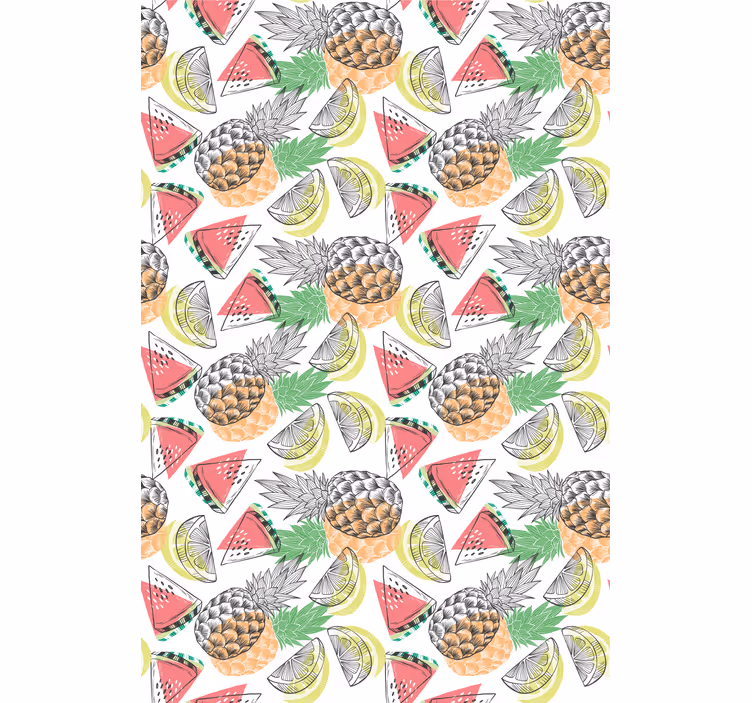 Modern tapet sommarfrukt färgglad mönster - Tenstickers