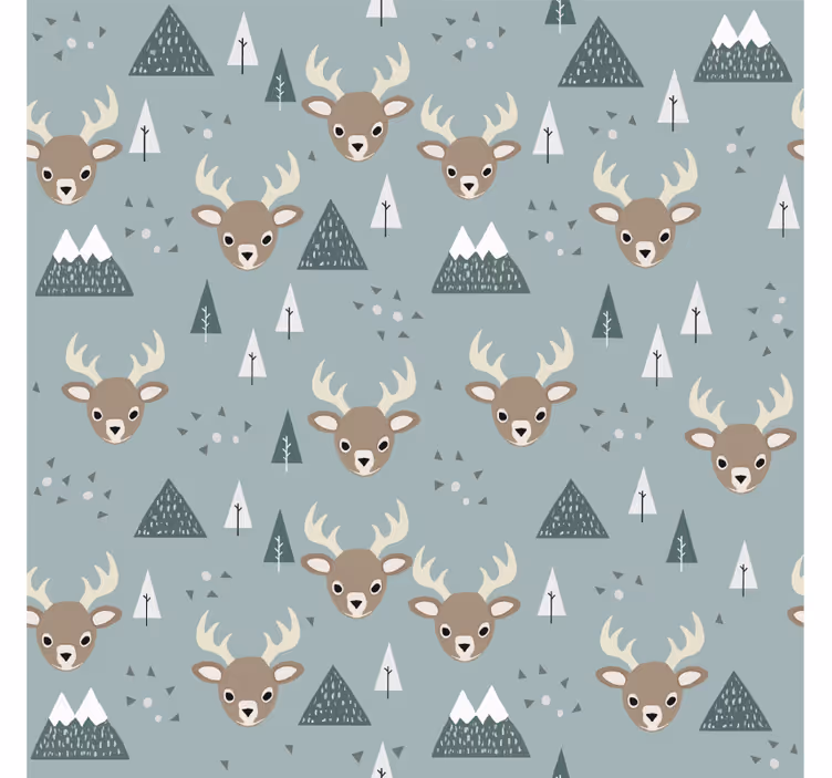 Barn tapet nordisk älgdesign - Tenstickers