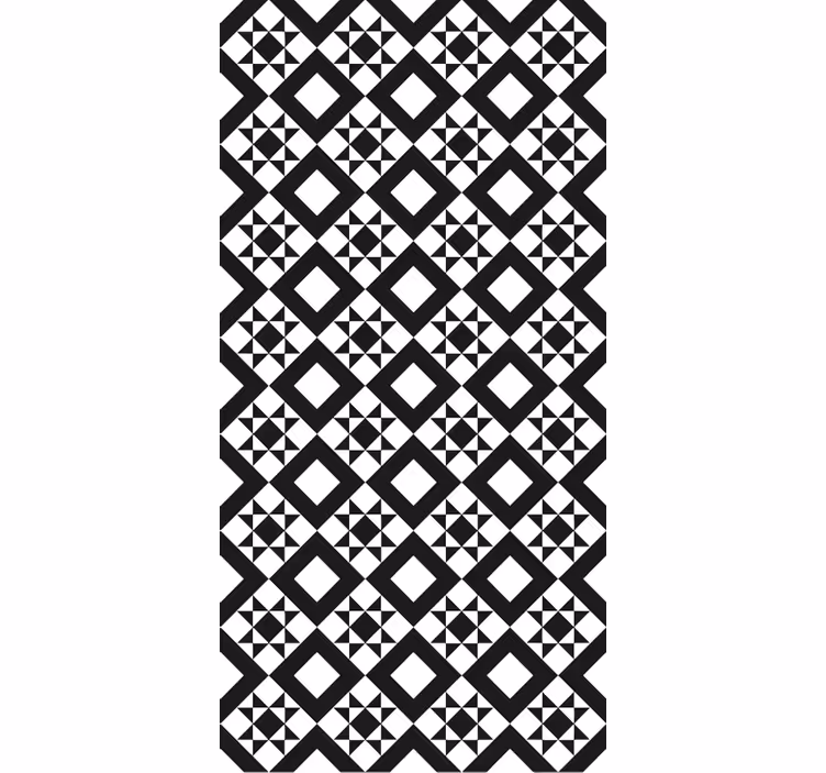 Tapet kök svartvit geometrisk platta - Tenstickers