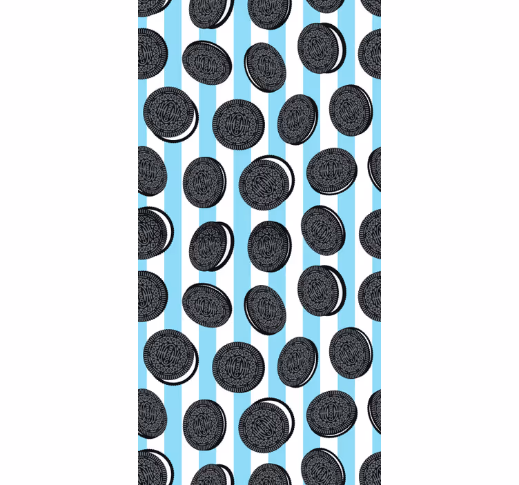 Tapet kök oreo randigt mönster - Tenstickers