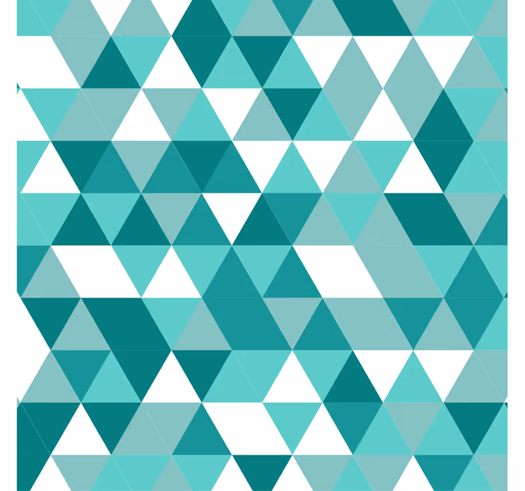 Fondtapet vardagsrum turkosa trianglar - Tenstickers