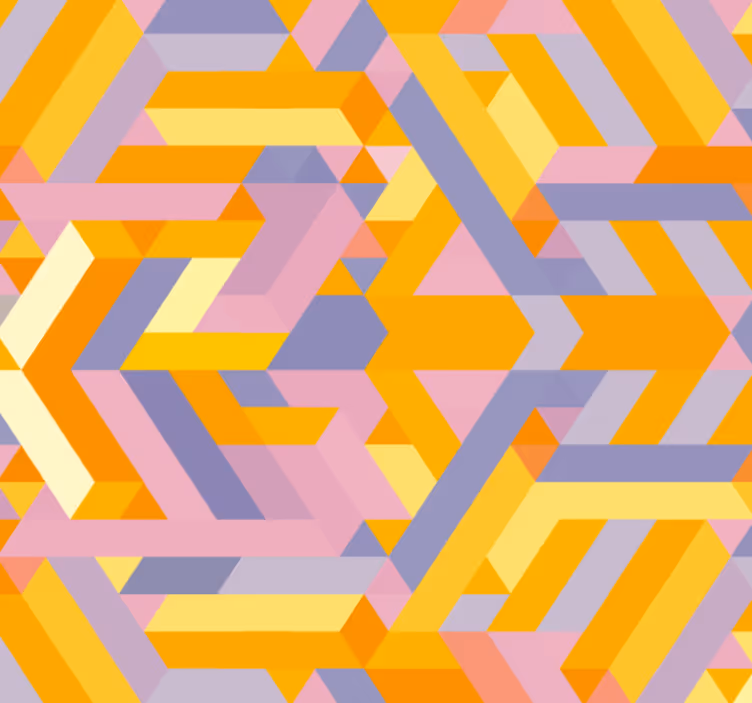 Geometriskt mönster överlappning badrumstapet - Tenstickers