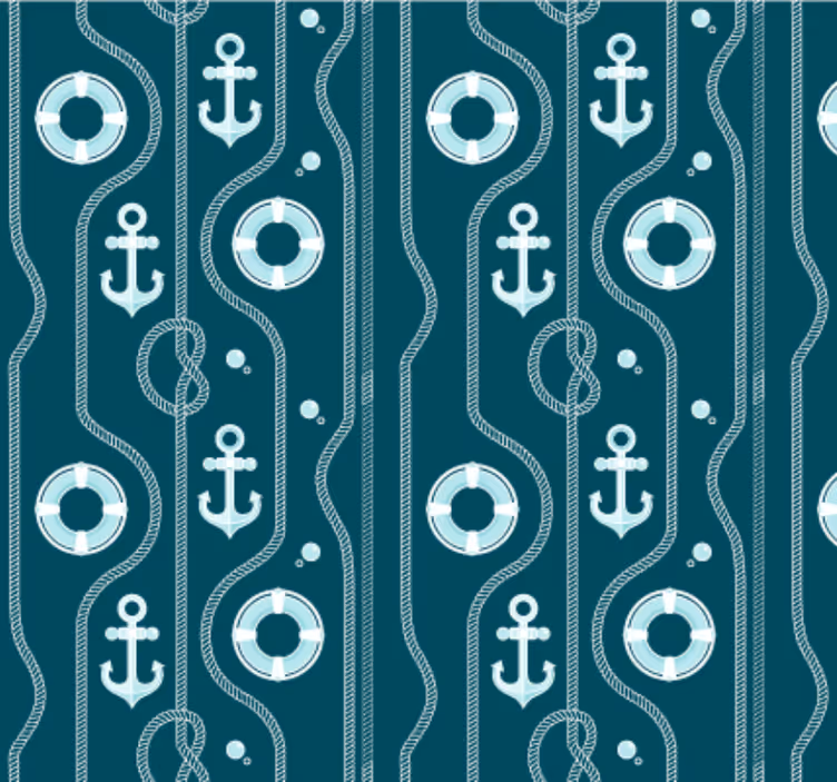 Badrumstapet blå nautisk ankare - Tenstickers