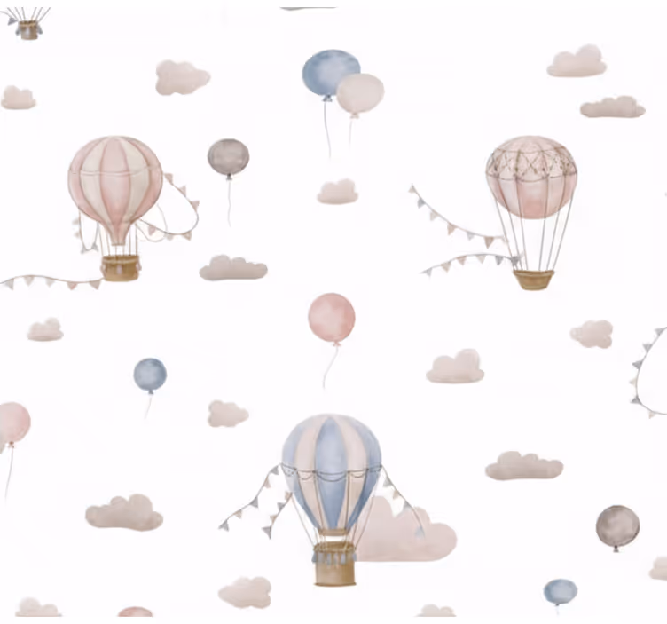 Fondtapet vardagsrum pastell luftballong - Tenstickers
