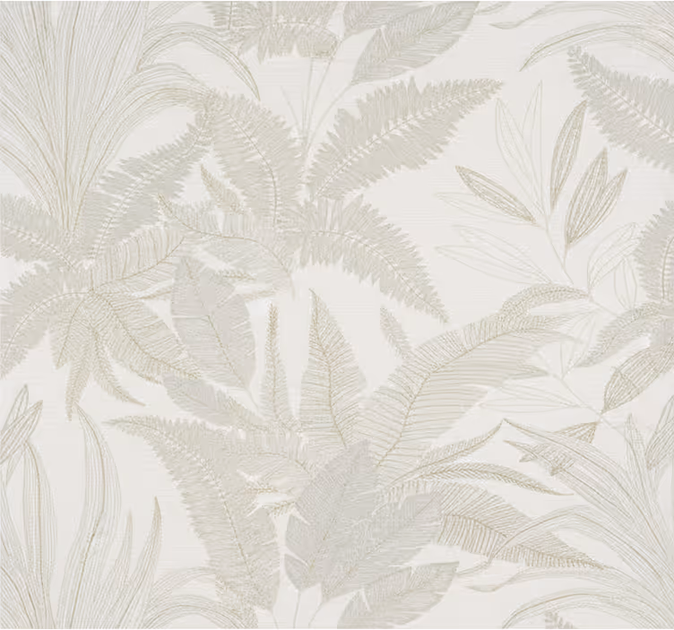 Äktenskap tapet beige botanisk väggmålning - Tenstickers