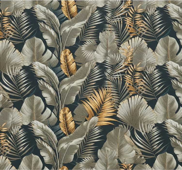 Fondtapet vardagsrum botaniska och blommönster - Tenstickers