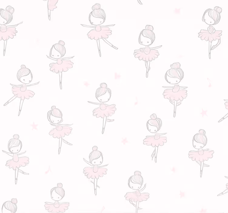 Fondtapet vardagsrum söt ballerina - Tenstickers