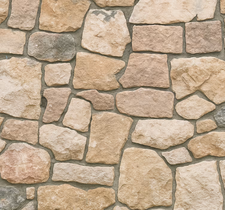 Fondtapet vardagsrum beige stenmönster - Tenstickers