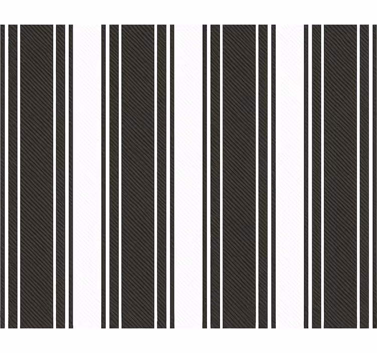 Fondtapet vardagsrum vintage svart vit randig - Tenstickers