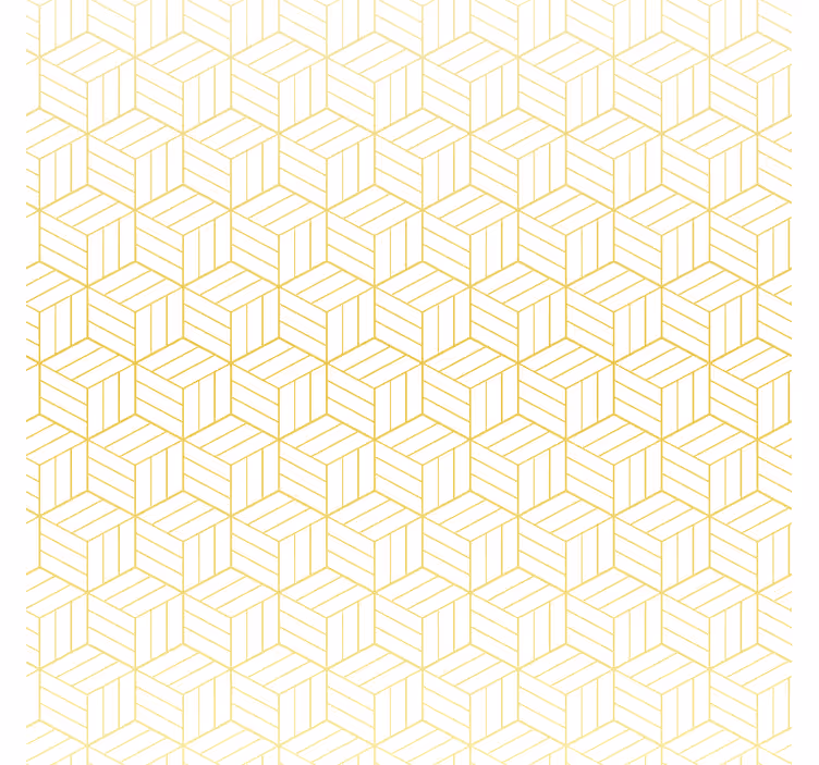 Tapet fyrkanter i guldfolie geometriska kuber - Tenstickers