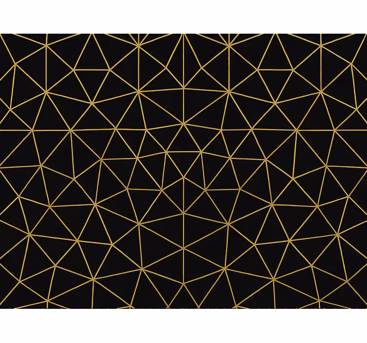 Tapet trianglar midnattsguld geometriskt nät - Tenstickers