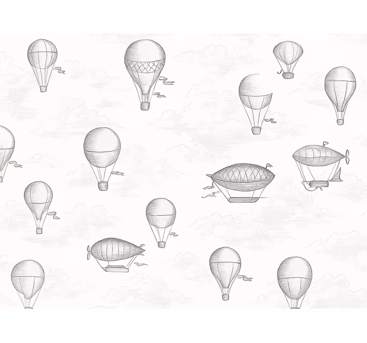 Tapet klassisk vintage himmel och luftskepp - Tenstickers