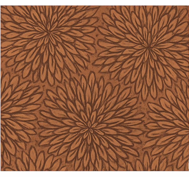 Tapet trä modern korallblomma burst - Tenstickers