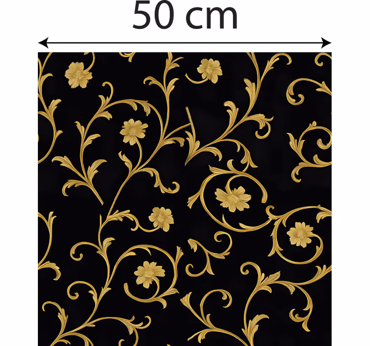 Barock tapet guld scroll midnatt noir - Tenstickers
