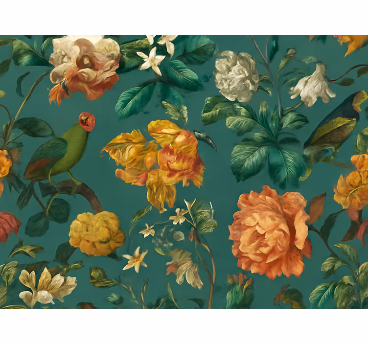 Äktenskap tapet mörk blommönster - Tenstickers