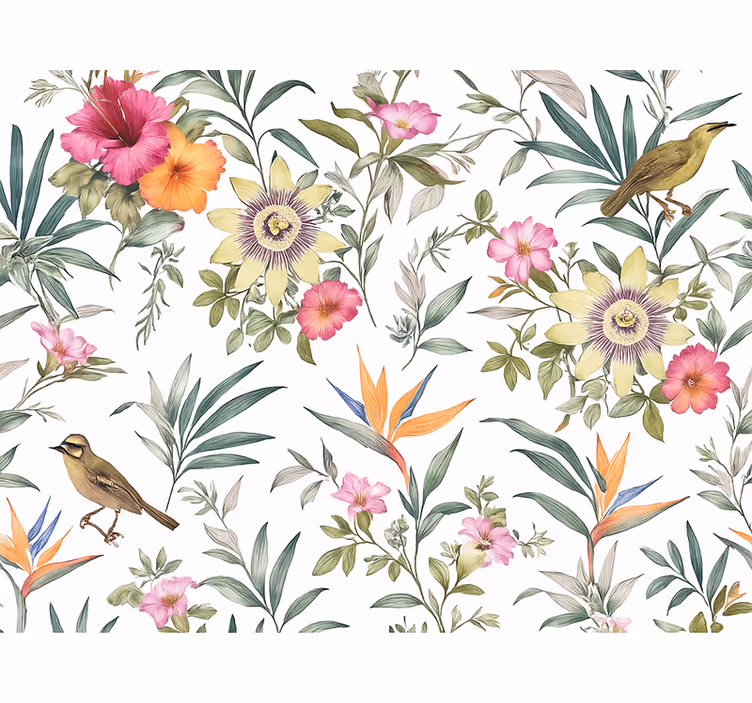 Äktenskap tapet blå blommor design - Tenstickers