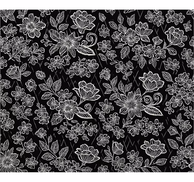 Äktenskap tapet mörk blommig design - Tenstickers