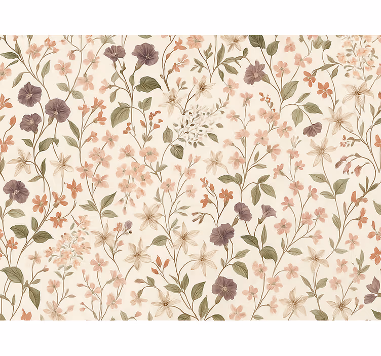 Äktenskap tapet rosa blommor design - Tenstickers