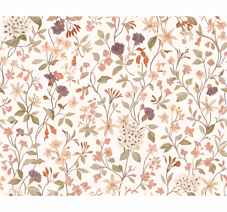 Äktenskap tapet rosa blomsterdesign - Tenstickers